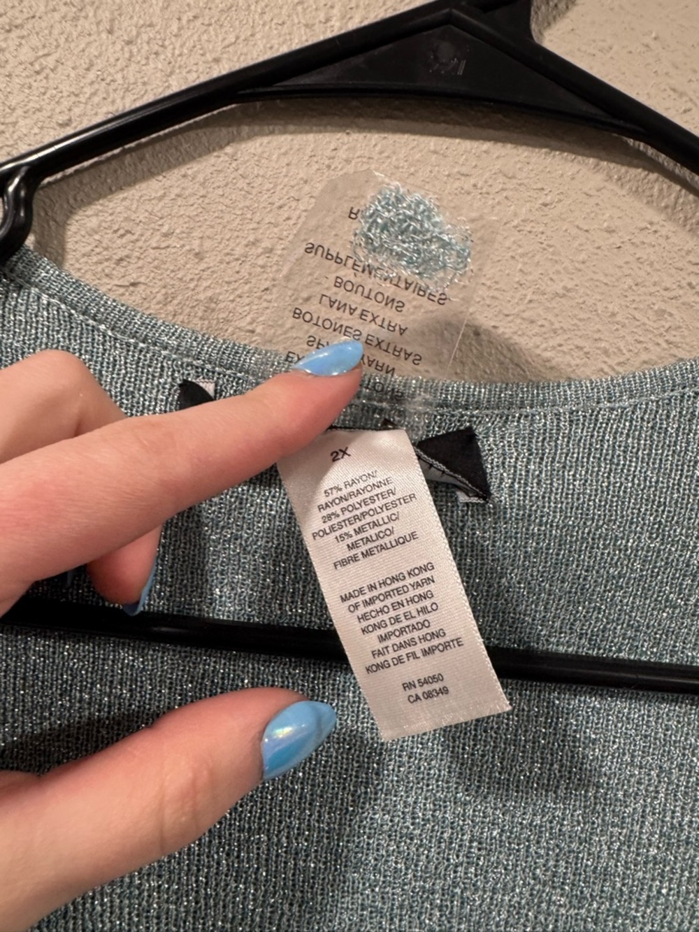 Light Blue to Charcoal Ombre Open Cardigan - Picture 5 of 6